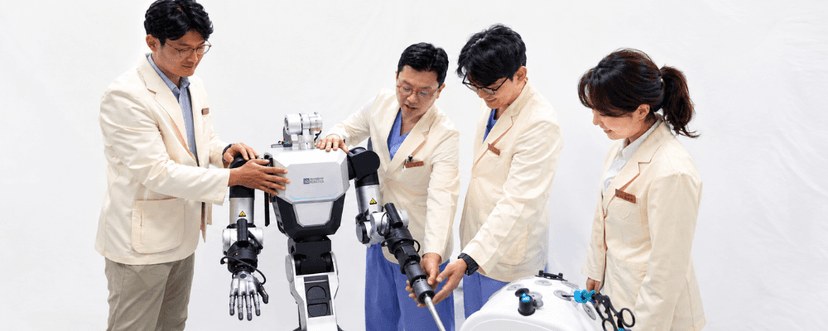 Samsung Medical Center Demonstrates Two Humanoid Robots Assisting a Surgeon